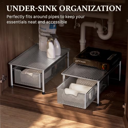 Stackable Cabinet Basket Drawer Organizer