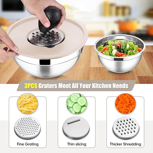 Stainless Steel Mixing Bowls with Lids Set (13 Count)