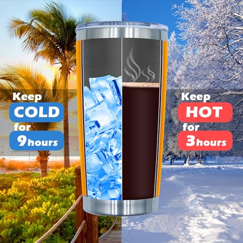 20oz Tumbler with Lid Stainless Steel Tumblers Insulated Mug Orange 12P (12 Count)