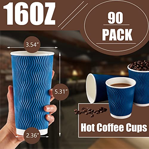 16 oz Coffee Cups 90 Pack (90 Count)