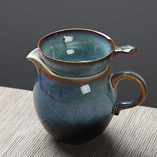 Tea Set Personality Tea Set Red Glaze Black Handle Oblique Teapot Oblique Teacup 10 Ceramic Tea Set Gift Box