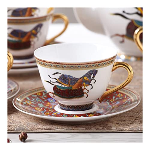 American Retro Horse Ritual Bone China Coffee Cup Saucer teapot Teacup Afternoon Tea Flower Tea Set Coffee Set Wedding Gift Gift Box