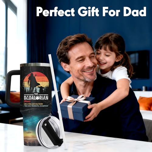 Dadalorian Daddy Dad Funny 40 oz Tumbler with Handle