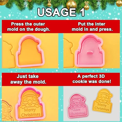 3D Christmas Cookie Cutters (8 Count)