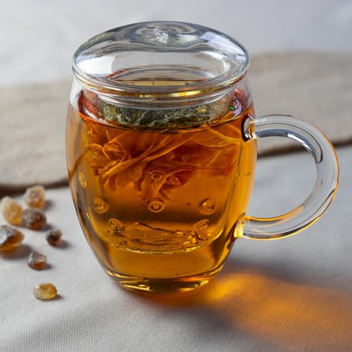 Tea Glass with Infuser and Lid 400ml