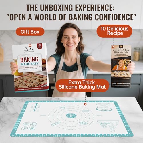 Non Stick Silicone Pastry Mat with 10 Quick Recipes