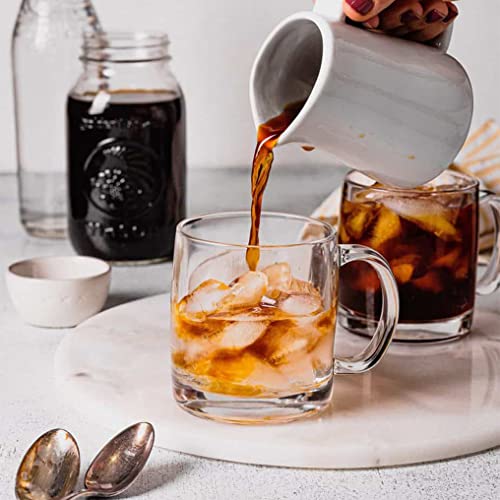 6 Pack Glass Coffee Infusion Mugs with Handle (4 Count)
