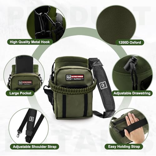 64 oz Insulated Water Bottle with Carrier Bag & 3 Lids