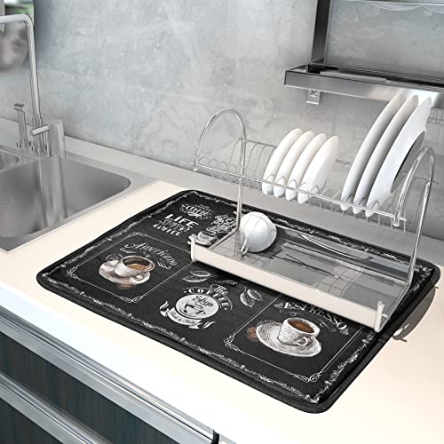 Coffee Bean Maker Dish Drying Mat for Countertops