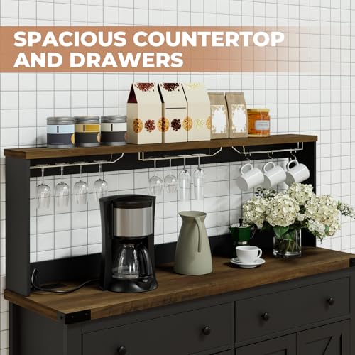 Hutch Storage Cabinet Buffet with Drawers