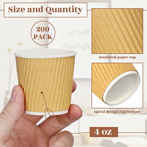 200 Pcs 4 oz Disposable Espresso Coffee Cups