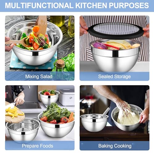 Stainless Steel Mixing Bowls Set (12 Count)