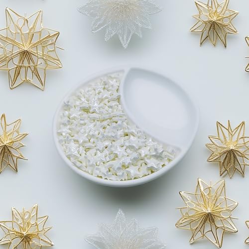 Mixed Size White Stars Sprinkles Edible Stars Cake Decorating Stars Cake Decorations Cupcake Toppers Cookie Decorating Perfect for Cakes (3 Ounce)