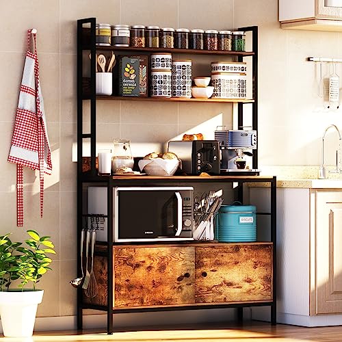 5 Tier Kitchen Bakers Rack with Storage