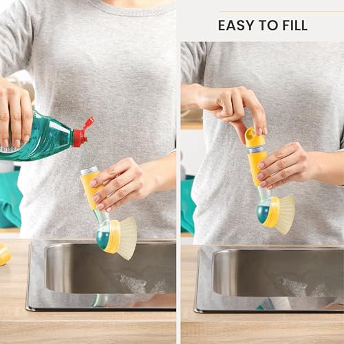 Rengo Dish Brush with Soap Dispenser