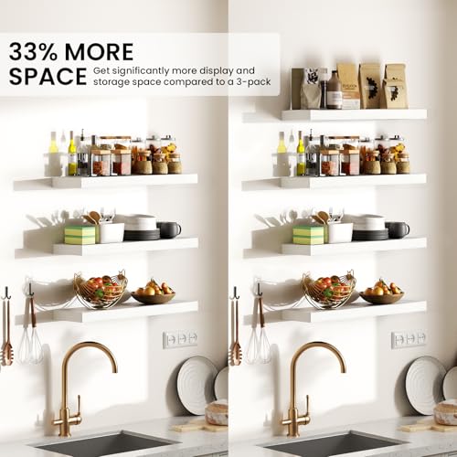 White Floating Shelves 15.7in