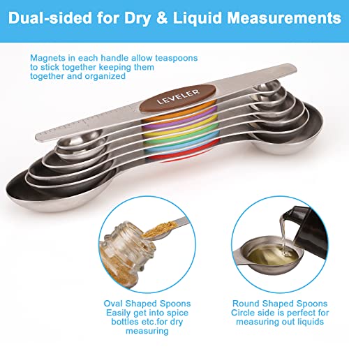 7 PCS MultiColor Magnetic Measuring Spoons Set