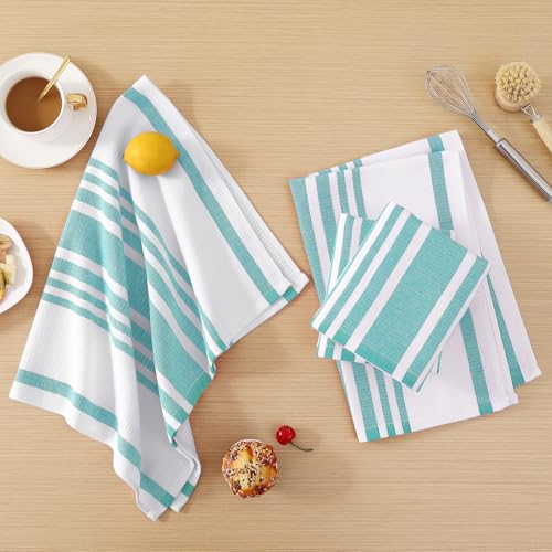 Premium Cotton Stripe Kitchen Towels 8 Pack (8 Count)