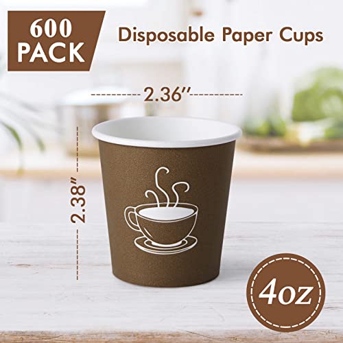600 Pack 4 oz Paper Cups (600 Count)