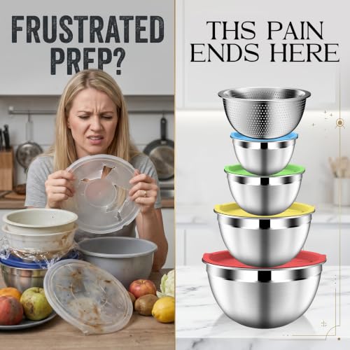 Colorful Mixing Bowls with Strainer (4.99 Count)