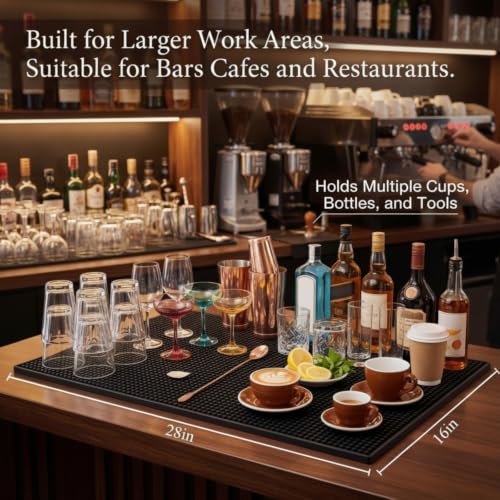 4 Pcs Bar Mat 28 X 16 Inch Black
