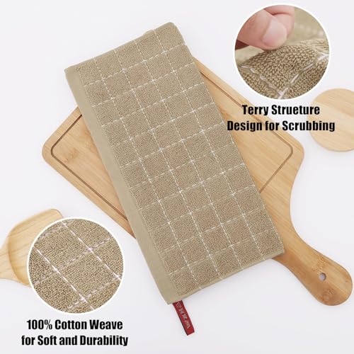 100% Cotton Terry Kitchen Dish Cloths (6 Count)