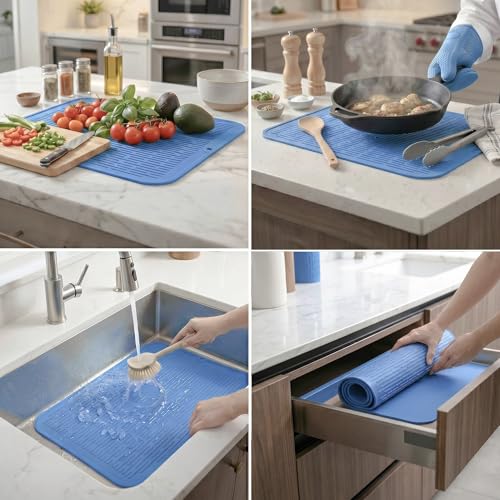 Silicone Dish Drying Mat for Multiple Usage