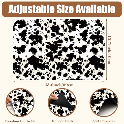 Dish Drying Mat Cow Print Coffee Bar Mat for Countertop Absorbent Drying Rack Pad Hide Stain Rubber Backed Dish Drainer Rack Pad Espresso Machine Dining Room Decoration 15.7 x 23.6 Inch