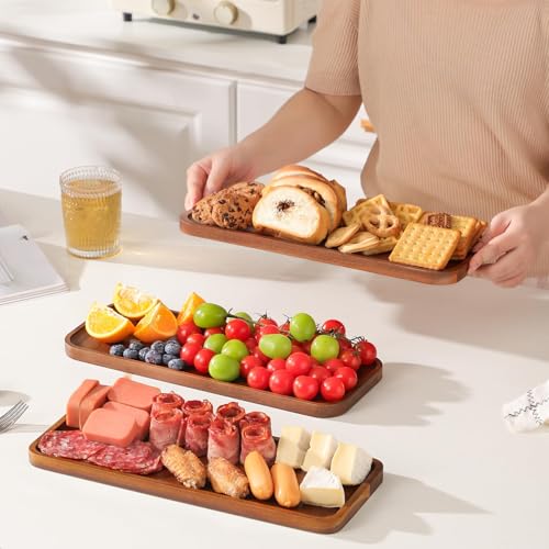 Small Solid Acacia Wood Serving Trays and Platters