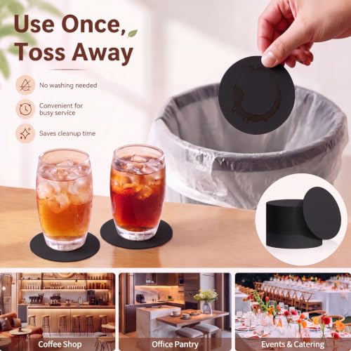200 Pcs Round Cardboard Coasters Bulk (200 Count)