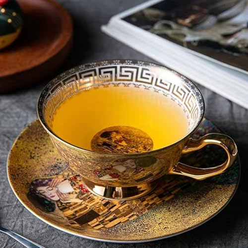 6 Piece European Bone China Coffee Cup & Saucer Set