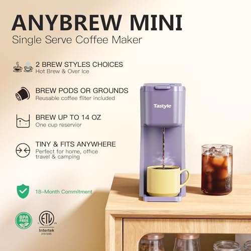 Mini Single Serve Hot and Iced Coffee Maker for K Cup and Ground