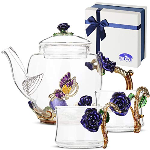 BTaT Floral Glass Tea Set for Adults
