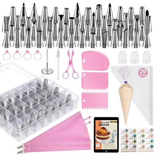 90 Piping Bags and Tips Set Frosting Piping Kit for Beginners & Pros (90 Count)