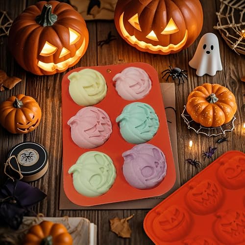 2Pcs Halloween Pumpkin Molds Silicone for Chocolate Candy