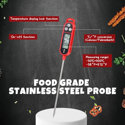 6 Pcs Food Thermometer Instant Read Probe BBQ (6 Count)