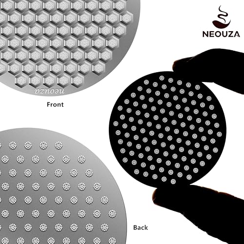 V4 Espresso Puck Screen 0.8mm Thickness Honeycomb Mesh Double Layer Black Protective Coating for Coffee Portafilter Basket
