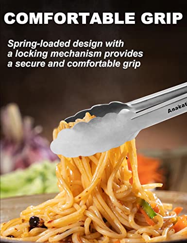 Premium Kitchen Locking Tong Set of 3