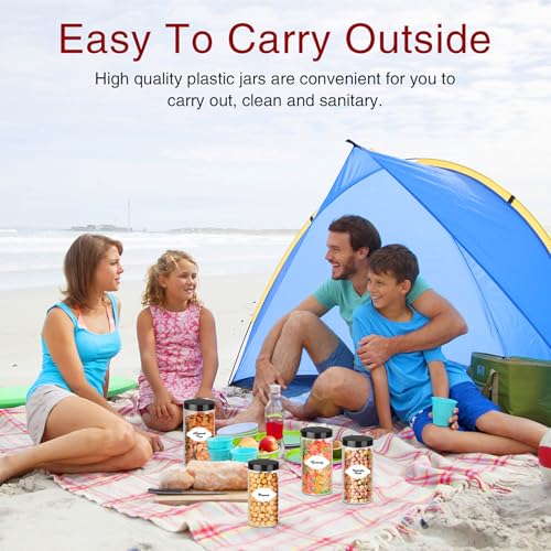 16 OZ Plastic Jars with Lids (24 Count)