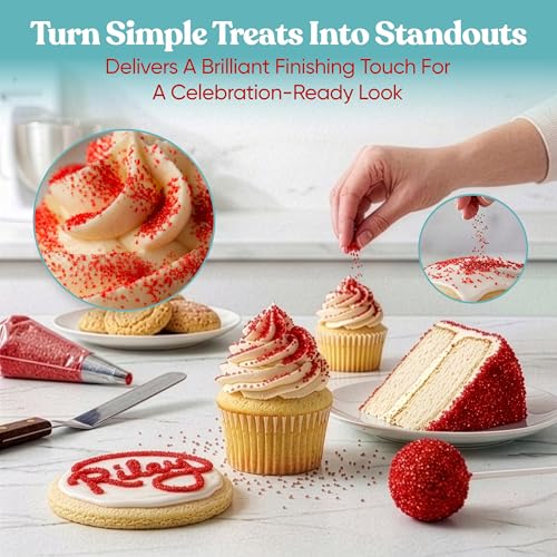 Red Sanding Sugar for Baking & Cookie Decorating (5 Ounce)