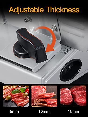 Meat Slicer 200W Electric Food Slicer with 2 Removable 7.5" Blades