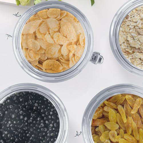 4 Piece Stainless Steel Airtight Food Storage Canister Set with Lid (4 Count)