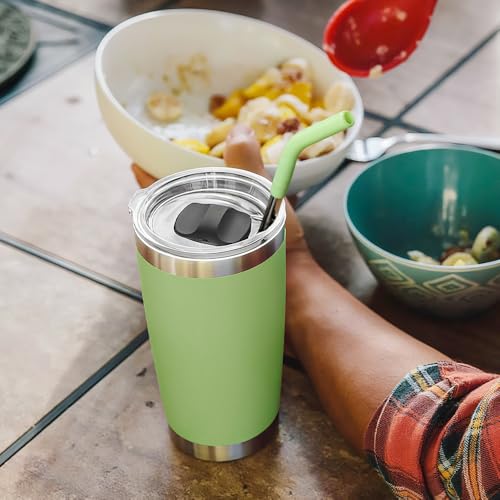 8.5" Metal Reusable Drinking Straws for 20oz YETI Tumbler with Silicone Tip