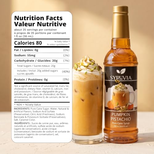 Coffee Syrup Pumpkin Pistachio Flavored Syrup for Drinks (25.4 Fl Oz)