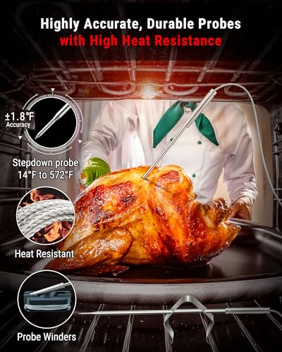 TempSync 500FT Wireless Meat Thermometer for Grilling and Smoking