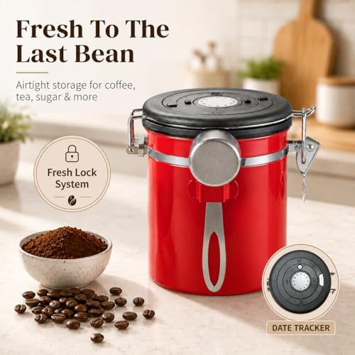 Red Coffee Canister