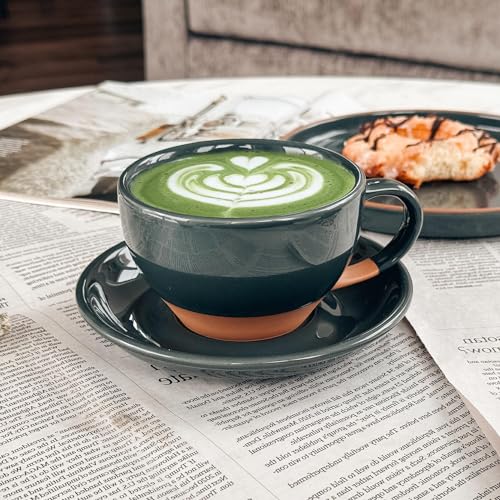 Mora Ceramic Latte Art Mug With Saucer