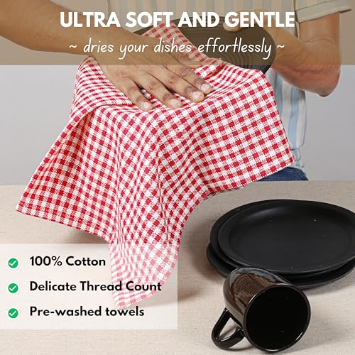 6 Pack Kitchen Towel with Hanging Loop 16x26 inches (6 Count)