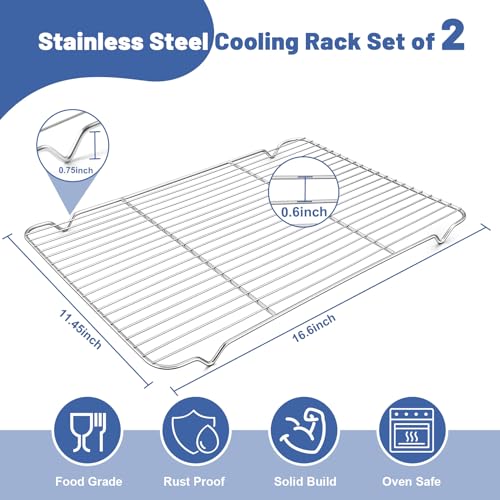 Cooling Rack 16.6” x 11.45” Stainless Steel Wire Baking Rack