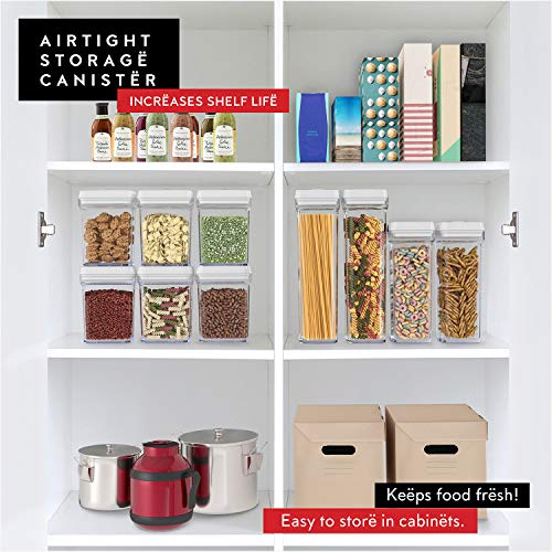 Airtight Food Storage Containers for Pantry With White Lids 1L (6 Count)
